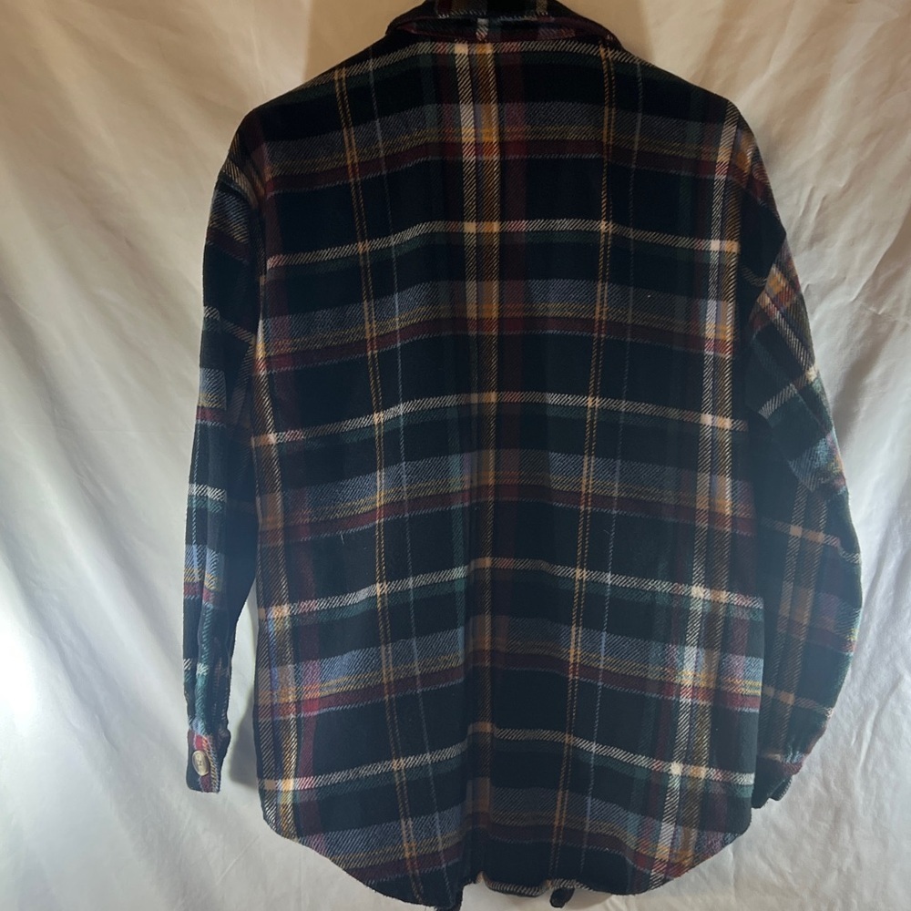 Womens Multicolor Plaid shacket - Picture 4 of 8